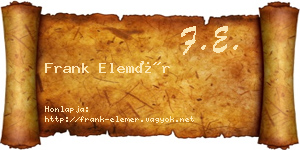 Frank Elemér névjegykártya