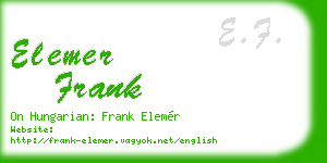 elemer frank business card
